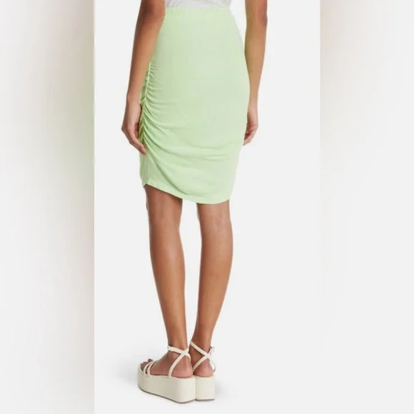 Sundry Womens Ruched Mini Green Pencil Skirt Size 1 (XS) NWT - Picture 3 of 12